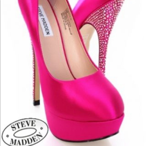 Steve Madden
Partyy-r Hot Pink Fuchsia Embellished  Satin Pumps Platforms - Picture 6 of 16